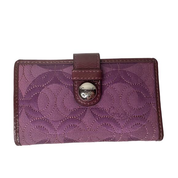 Coach Gramercy Op Art Embroidered Card Wallet Purple / Lilac - Picture 8 of 10